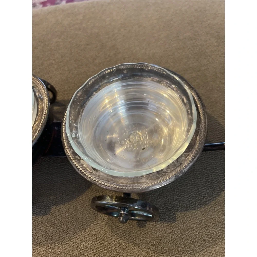 Antique FB Rogers Silvers Co 1883 Vintage Condiment Double Wagon Holder (SB)